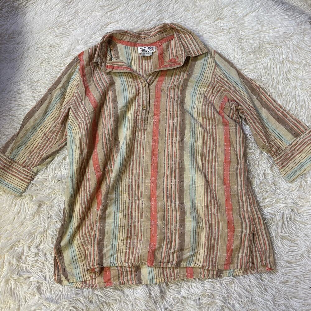 Mainstreet blues women’s large stripe pastel top